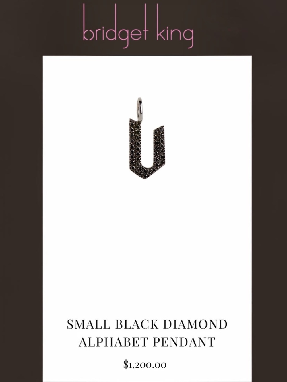 Black Diamond Pavé ‘V’ Pendant